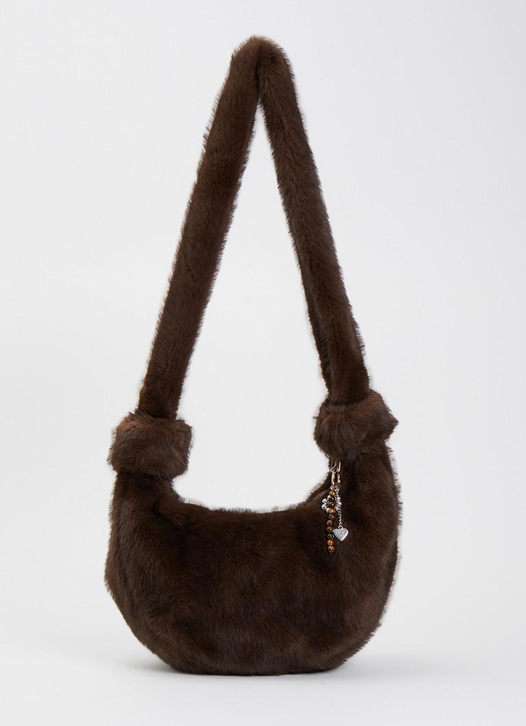 Mos Mosh Dames MMCia crossbodytas van imitatiebont in de kleur Bruin