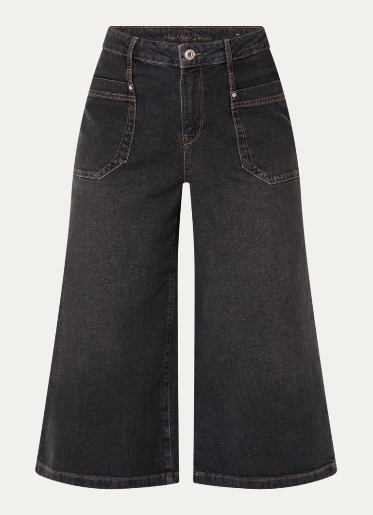 Mos Mosh Dames MMCulotte Juventus high waist wide leg jeans met gekleurde wassing in de kleur Antraciet