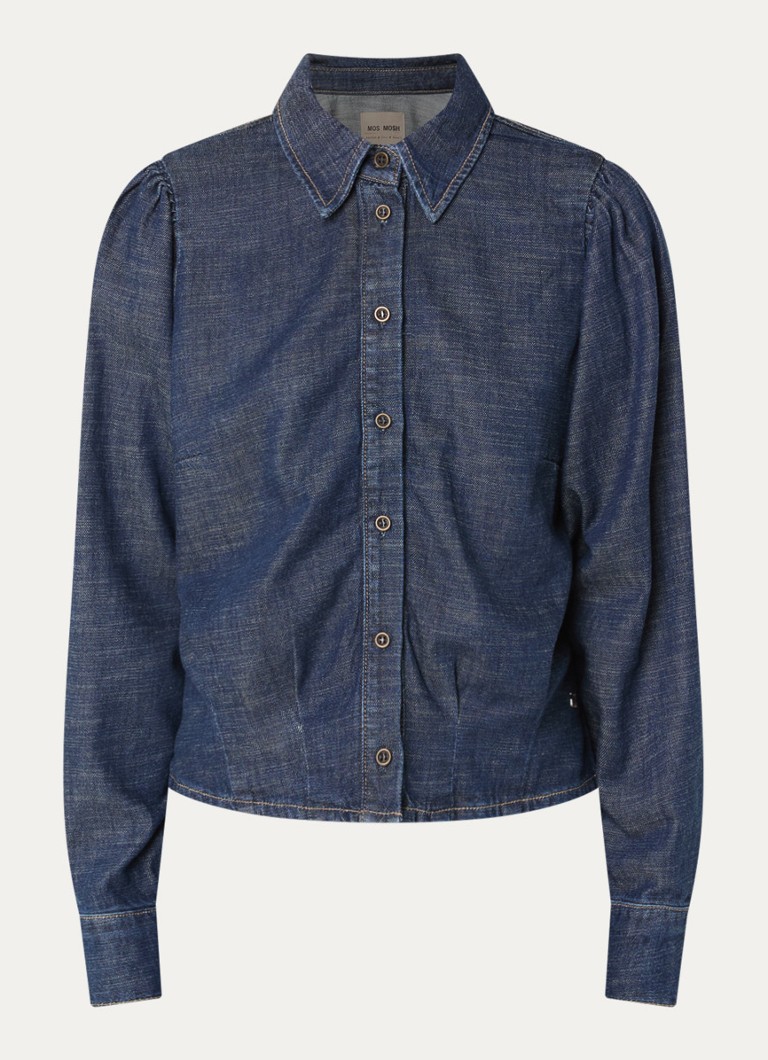Mos Mosh Dames MMArles Pagato blouse van denim in de kleur Indigo