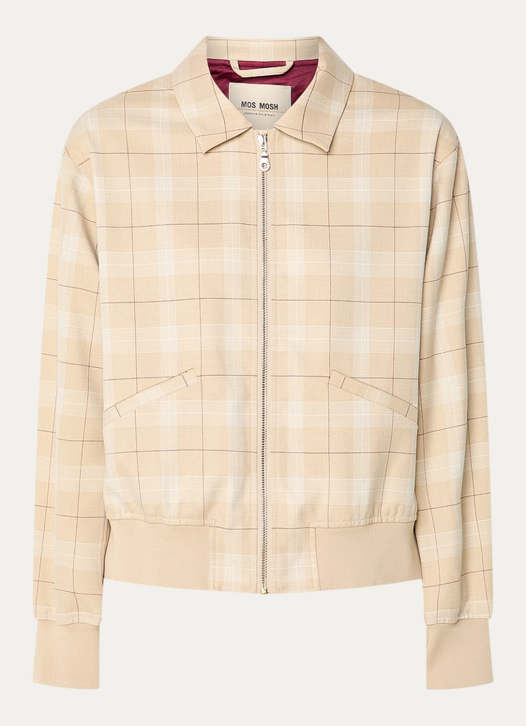 Mos Mosh Dames MMKira Chelsea jack met ruitdessin in de kleur Beige