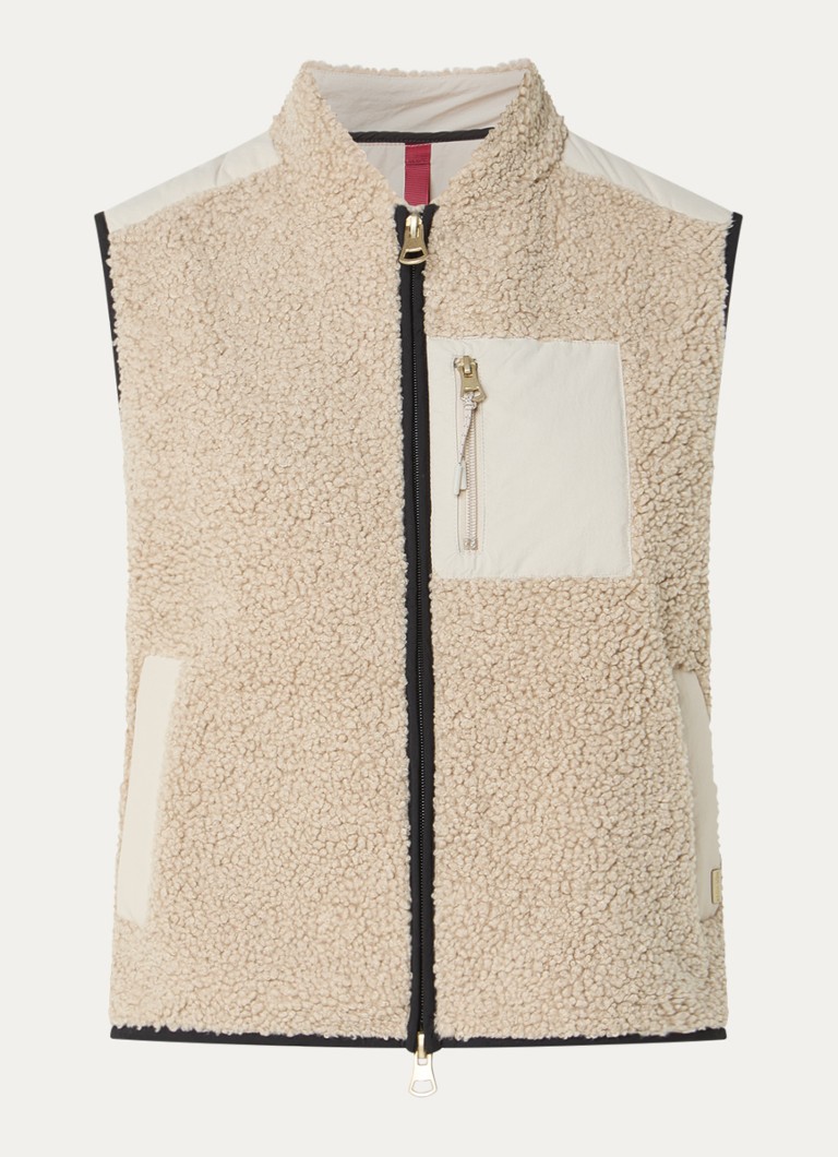 Mos Mosh Dames MMRowe Eli bodywarmer van teddy in de kleur Beige