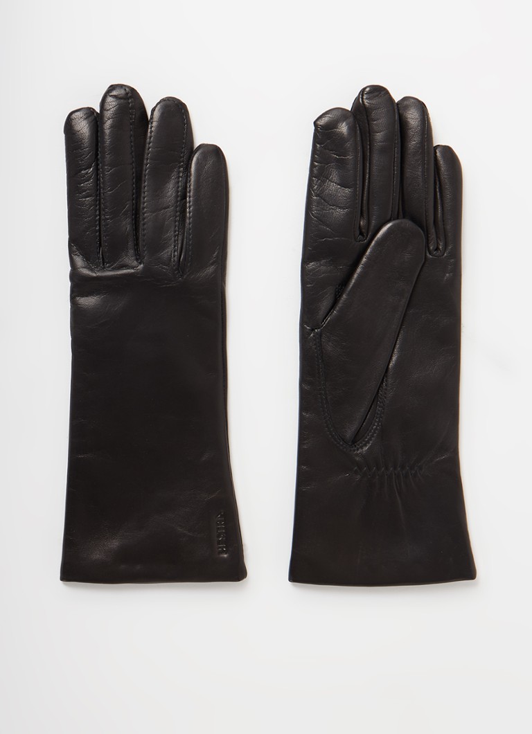 Hestra Dames Elisabeth handschoenen van lamsleer in de kleur Zwart, maat: 7