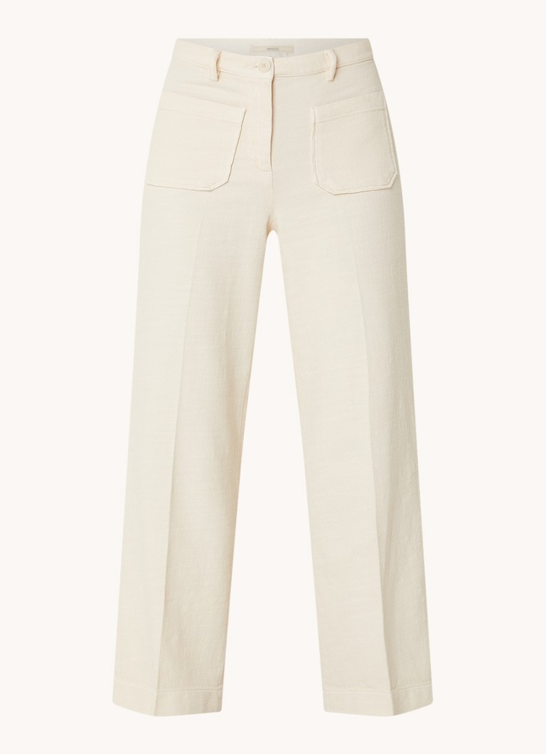 Sessùn Dames Hendrick high waist straight fit culotte met opgestikte zakken in de kleur Creme