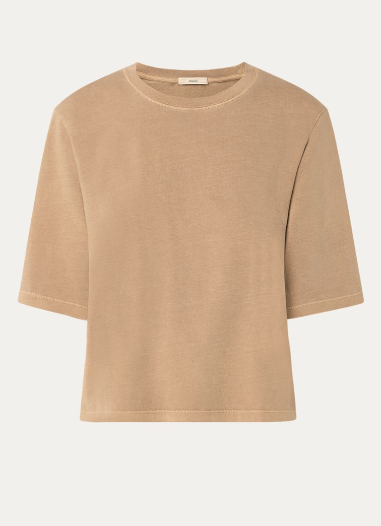Sessùn Dames Sergio T-shirt met ronde hals in de kleur Camel