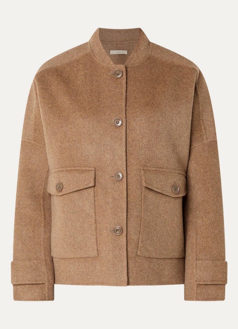 Sessùn Dames Yalespring jack in wolblend in de kleur Camel