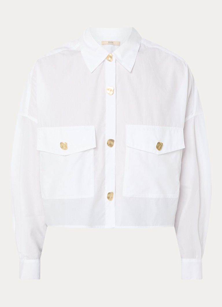 Sessùn Dames Balanca blouse met kraag in de kleur Wit