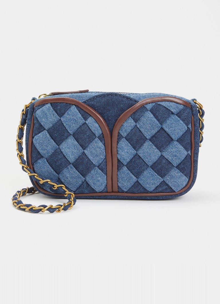 Sessùn Dames Divinou crossbodytas van denim met quilt patroon in de kleur Denim