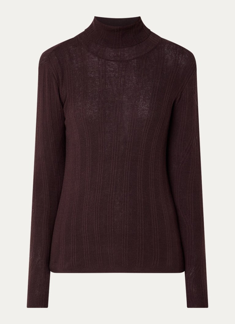 Sessùn Dames Norte grofgebreide pullover met col in de kleur Donkerbruin