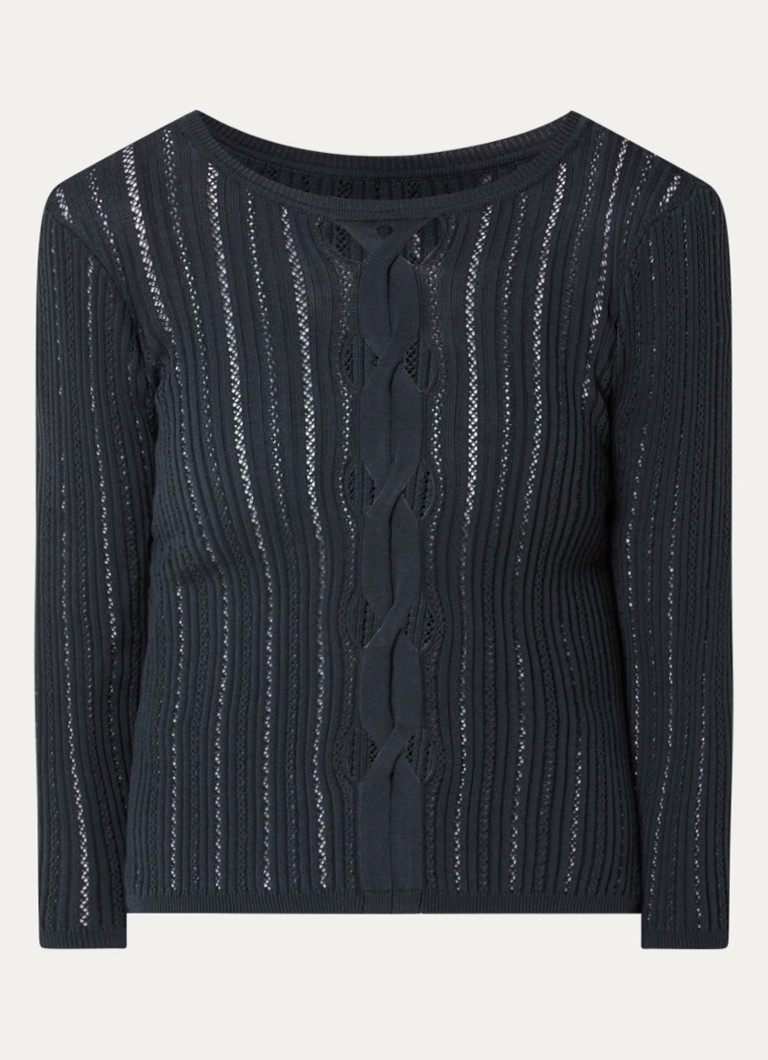 Sessùn Dames Alencar fijngebreide top met cut-out detail in de kleur Petrol