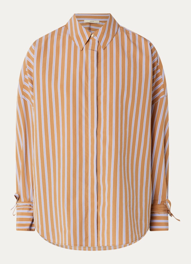 Sessùn Dames Armando blouse met streepprint in de kleur Bruin