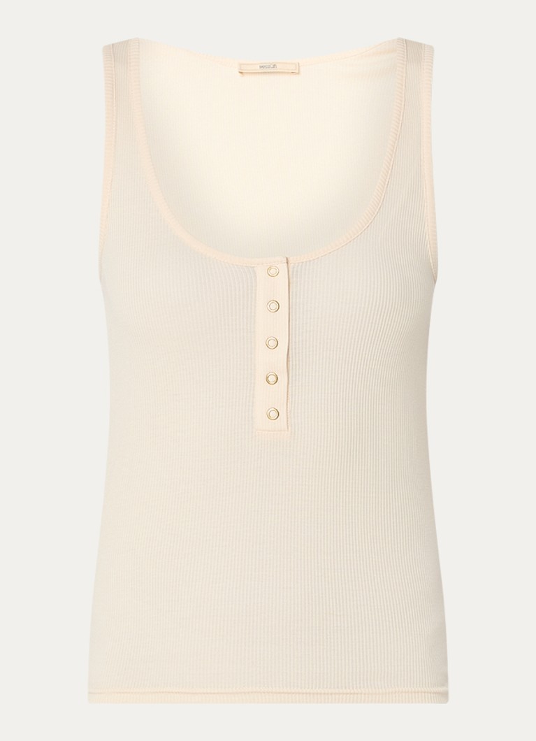 Sessùn Dames Camargo mouwloze top met ronde hals in de kleur Creme