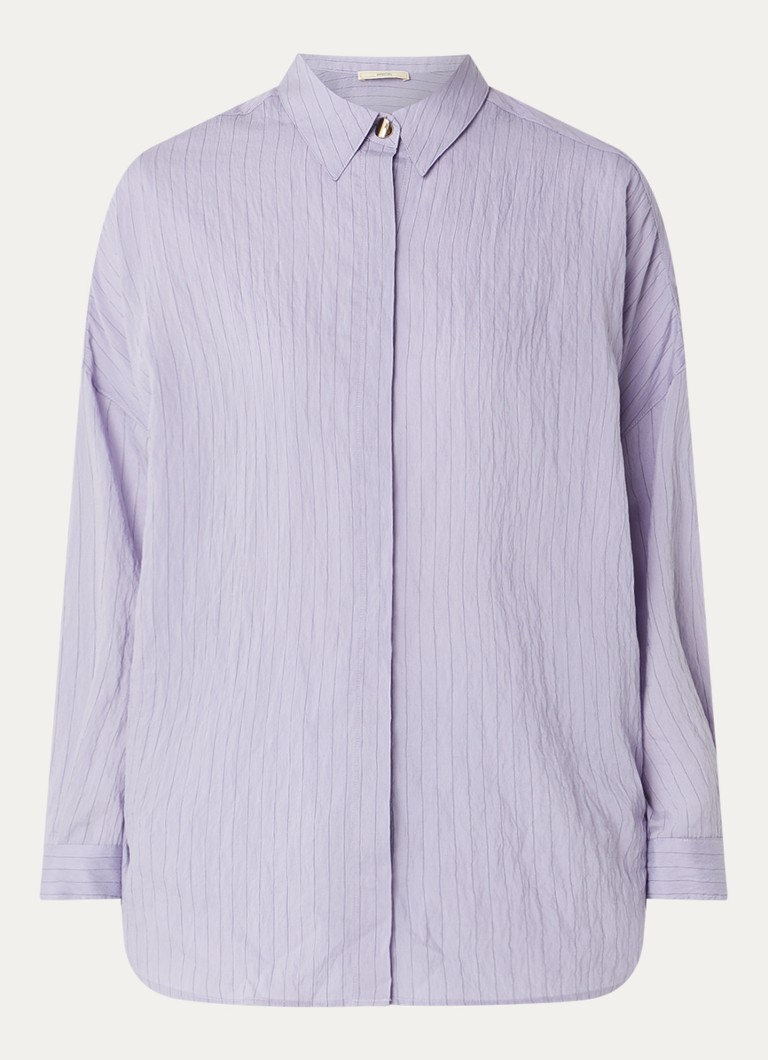 Sessùn Dames Danie blouse met streepprint en gestrikt detail in de kleur Paars