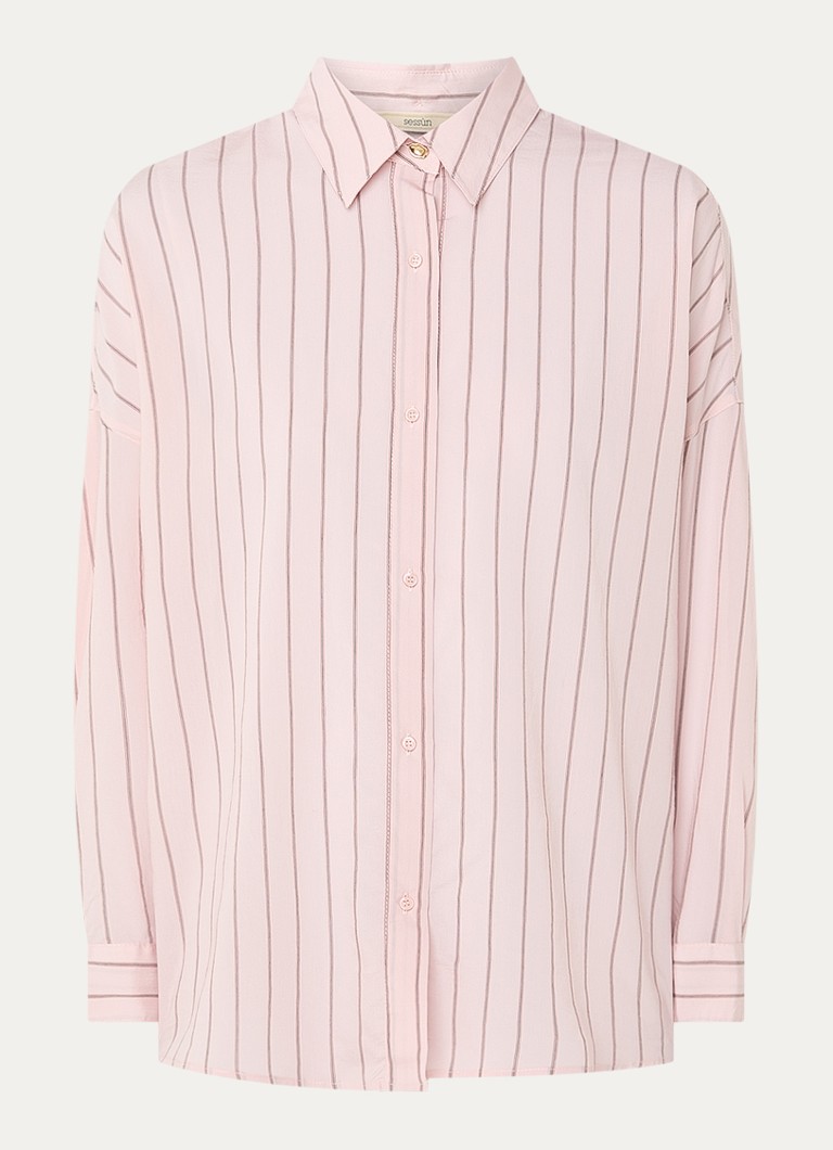 Sessùn Dames Dazik blouse met streepprint in de kleur Roze