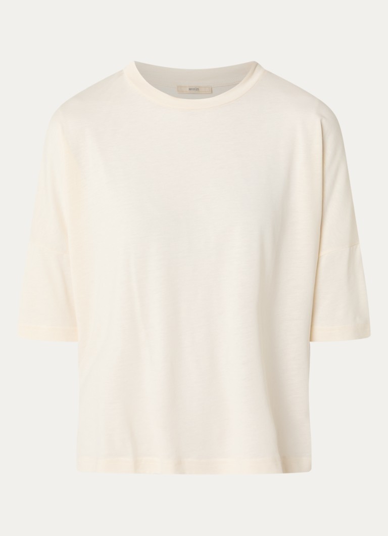 Sessùn Dames Dorel T-shirt met ronde hals in de kleur Creme