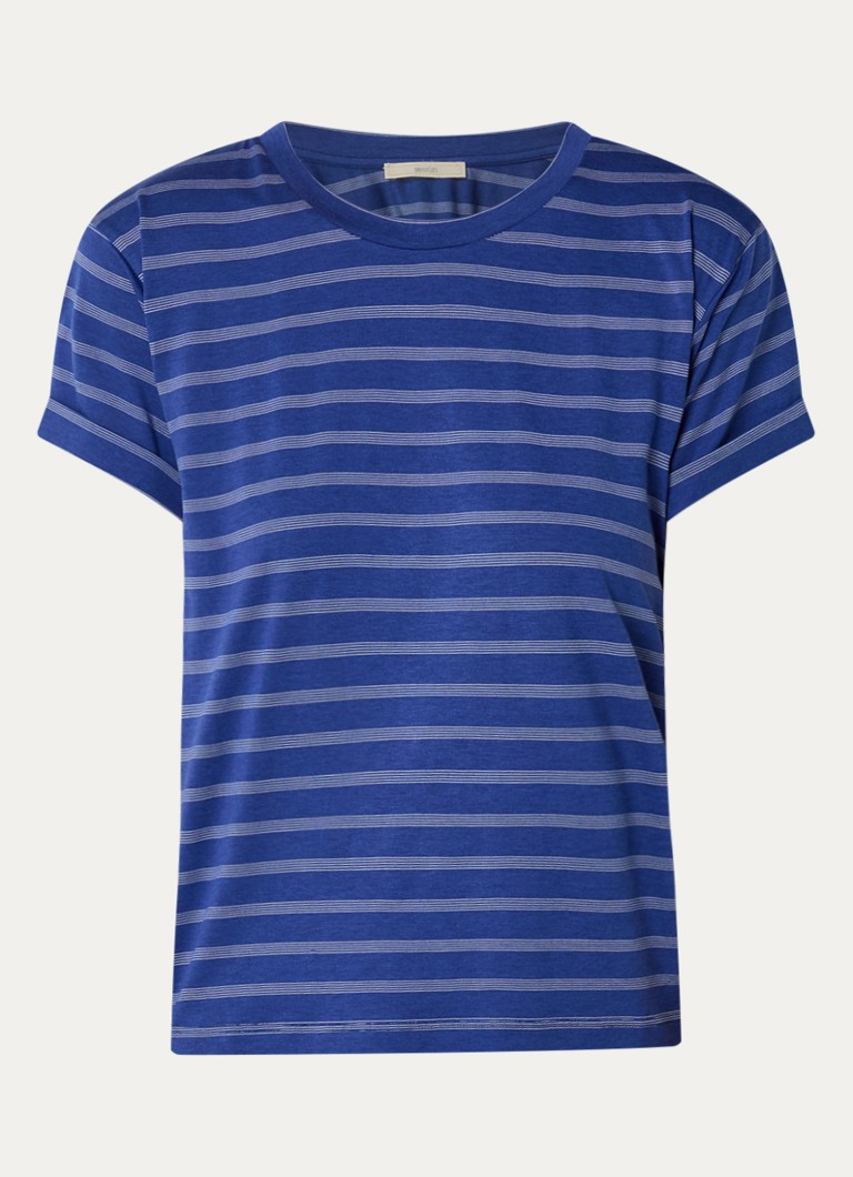 Sessùn Heren Flaherty T-shirt met streepprint in de kleur Kobaltblauw
