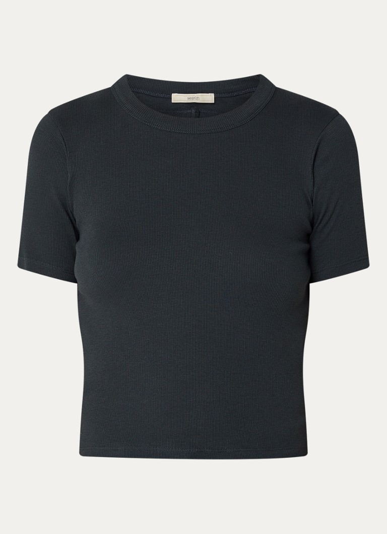 Sessùn Dames Jahara T-shirt met rug decolloté in de kleur Antraciet