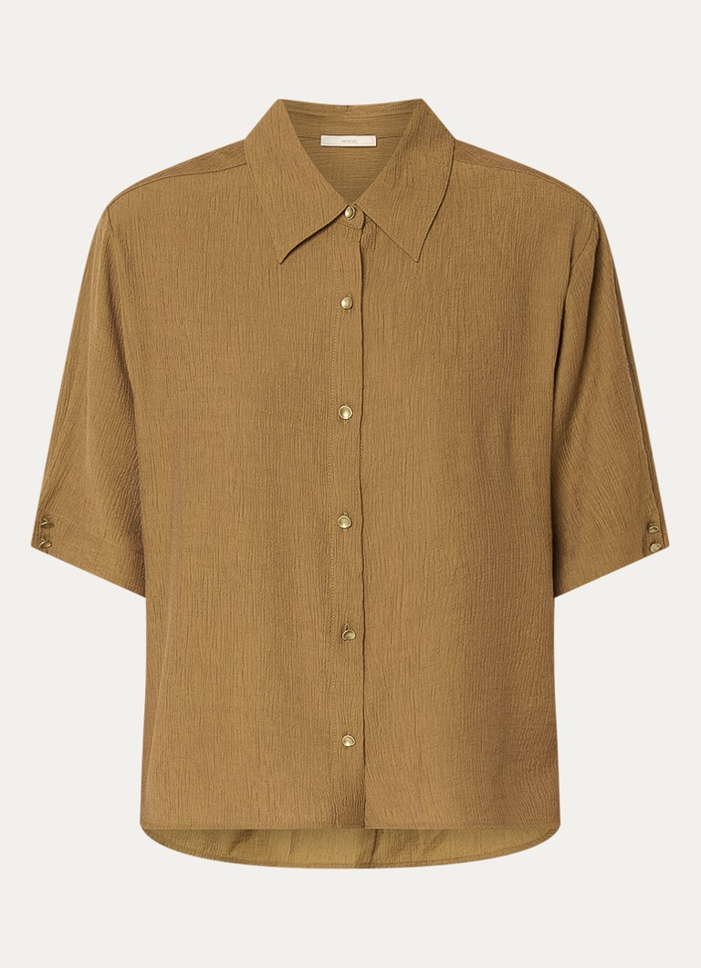 Sessùn Dames Kalya blouse met structuur in de kleur Okergeel