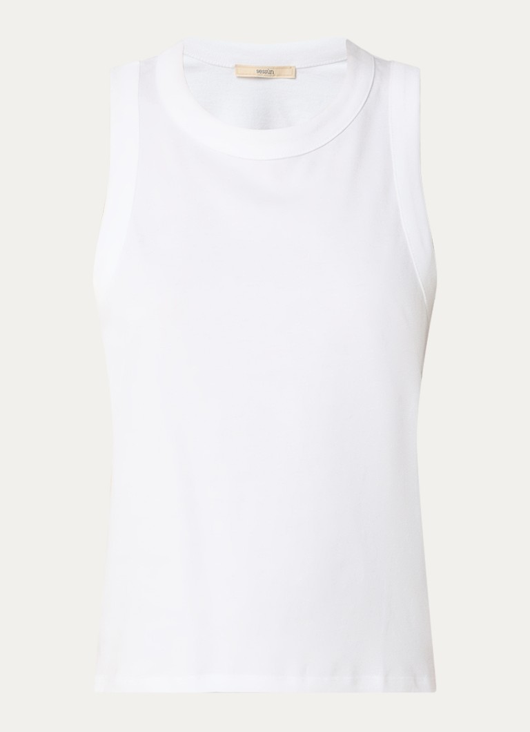 Sessùn Dames Sangalo tanktop met stretch in de kleur Wit