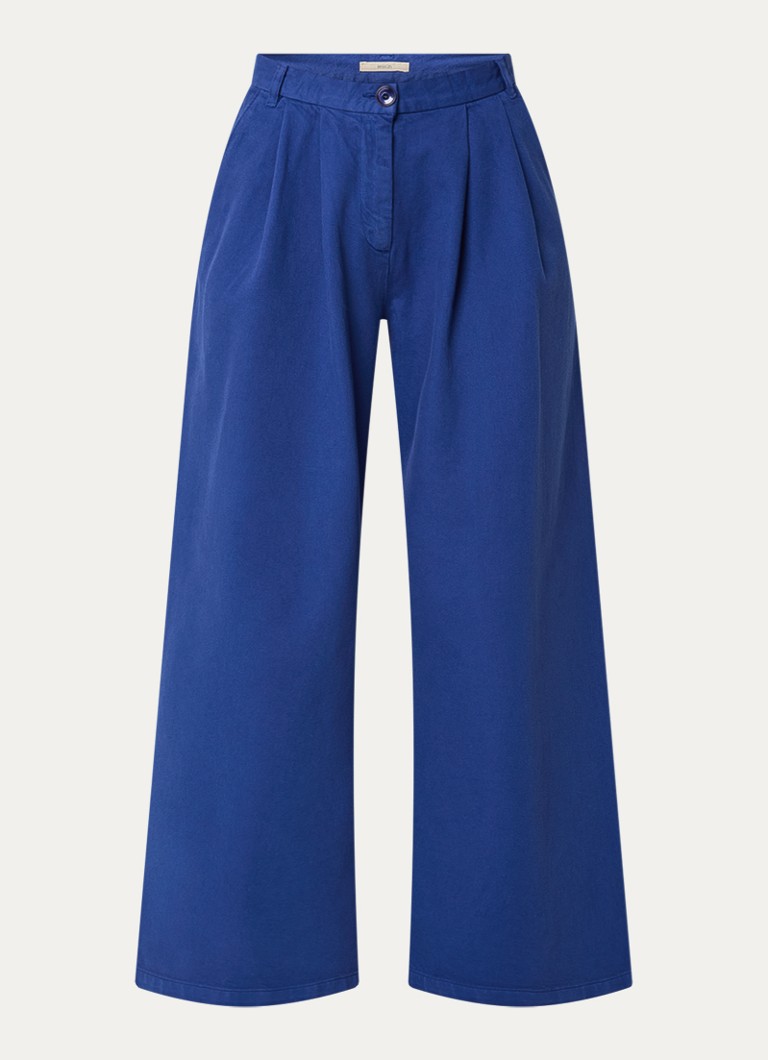 Sessùn Dames Tamayo high waist palazzobroek met gekleurde wassing in de kleur Kobaltblauw