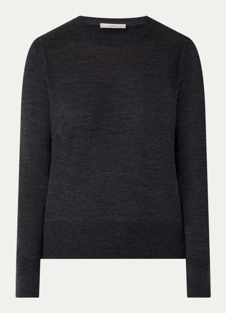 Sessùn Dames Teshima fijngebreide pullover van wol in de kleur Antraciet