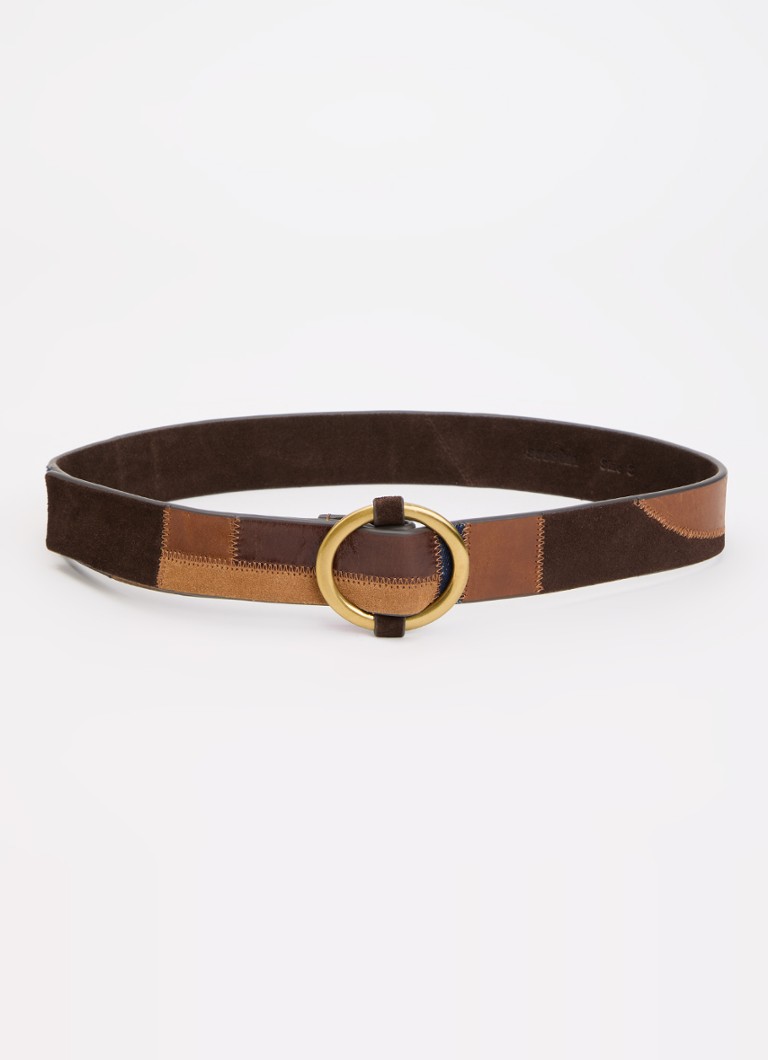 Sessùn Dames Anota riem van suède met details van leer en denim in de kleur Bruin