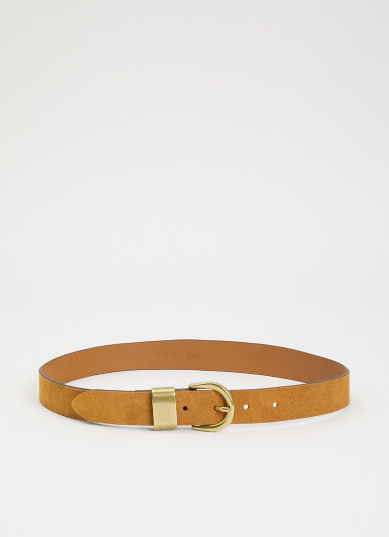 Sessùn Dames Milou riem van suède in de kleur Cognac
