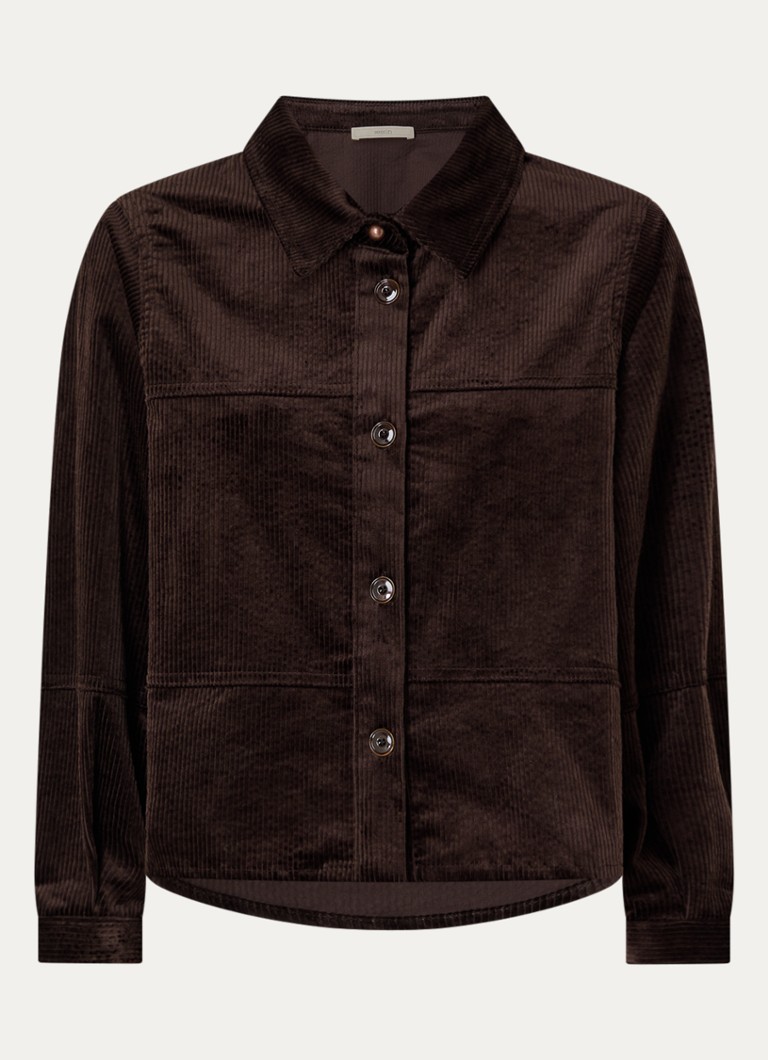 Sessùn Dames Leotown blouse van corduroy in de kleur Donkerbruin