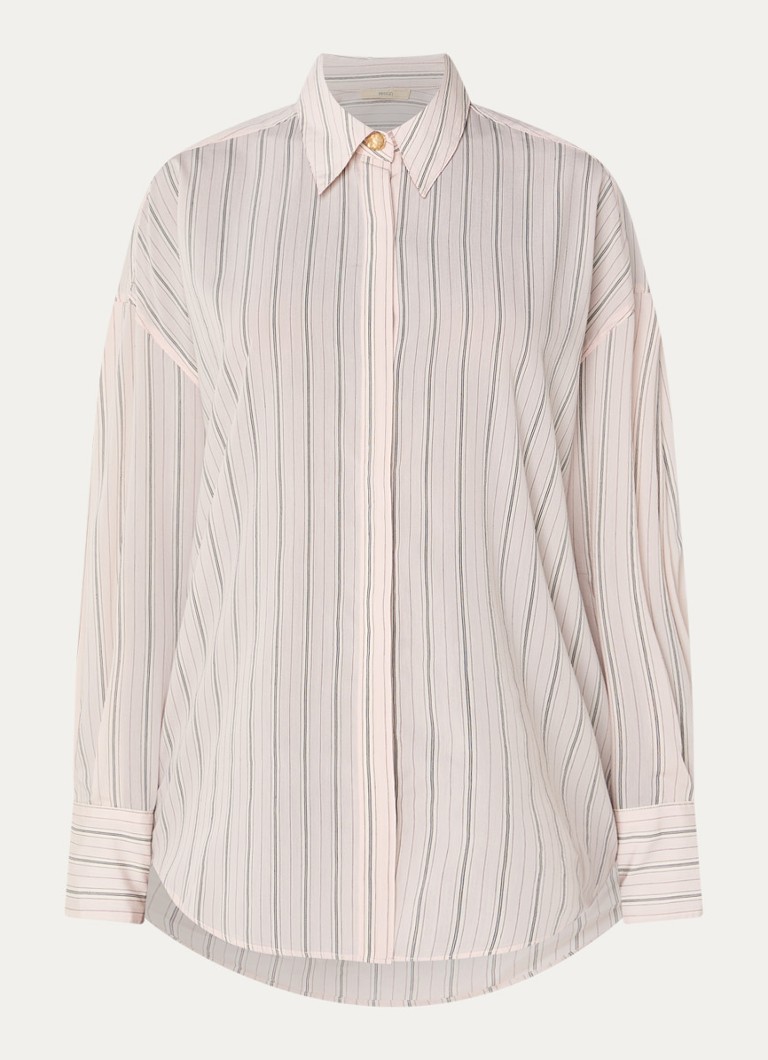 Sessùn Dames Mabel blouse met streepprint in de kleur Lichtroze