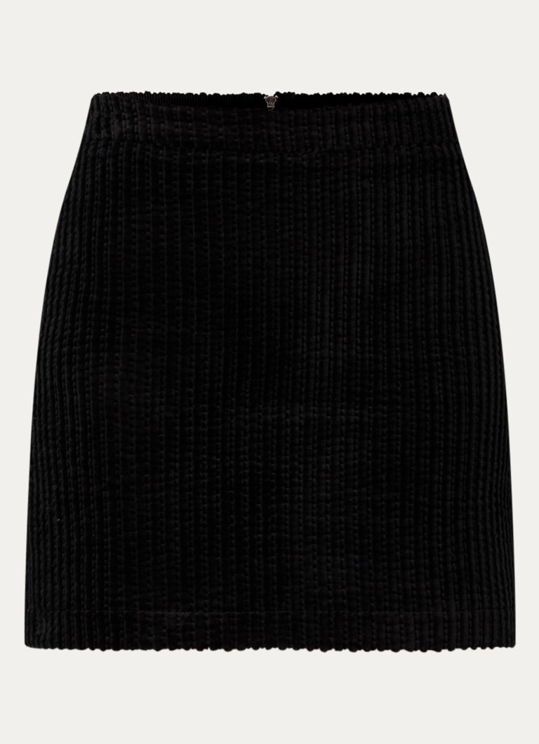 Sessùn Dames Abbigy mini rok van fluweel met structuur in de kleur Zwart