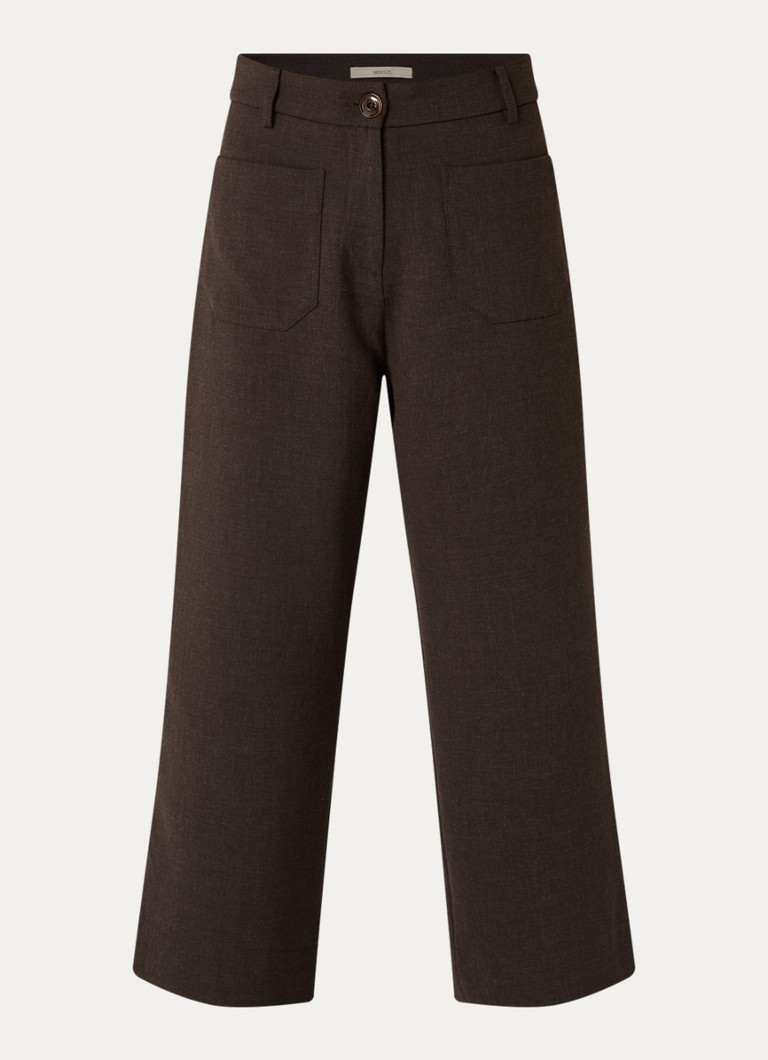 Sessùn Dames Hudkin high waist loose fit pantalon met steekzakken in de kleur Donkerbruin