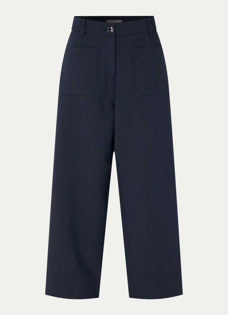 Sessùn Dames Hudkin high waist loose fit pantalon met steekzakken in de kleur Indigo