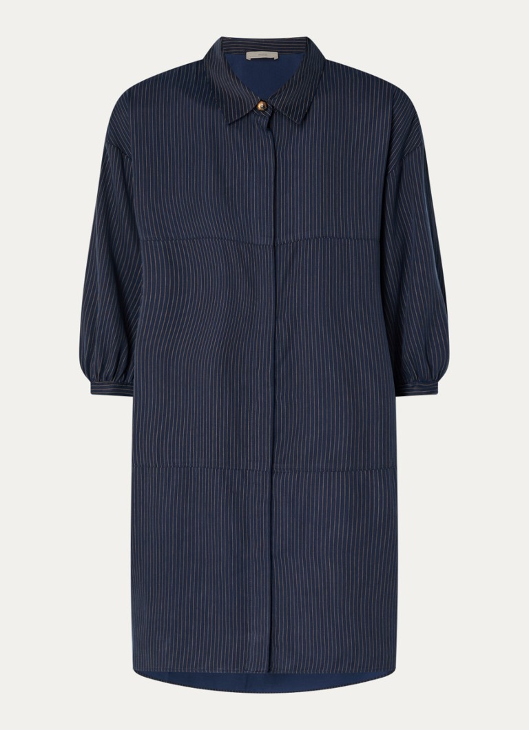Sessùn Dames Courtney mini blousejurk met streepprint in de kleur Donkerblauw