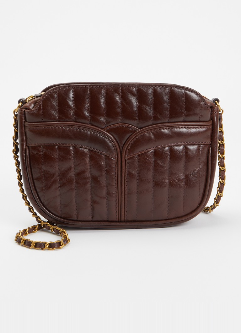 Sessùn Dames Divine crossbodytas van lamsleer in de kleur Kastanjebruin