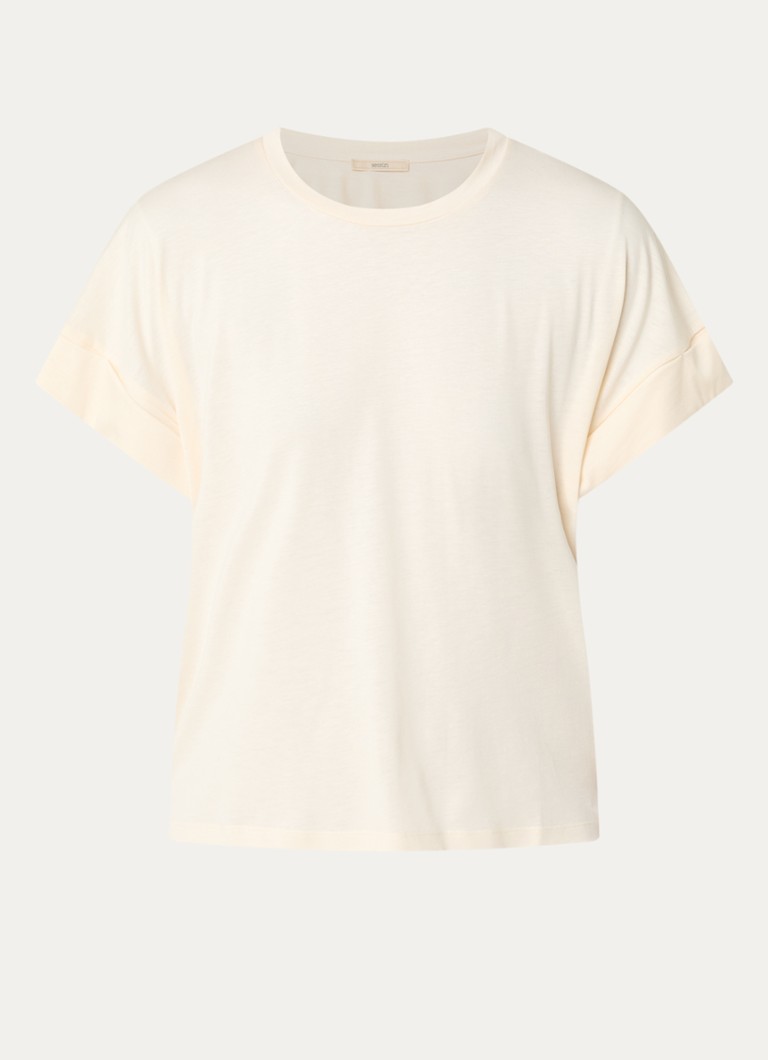 Sessùn Dames Dimentica T-shirt met vlindermouw in de kleur Gebroken wit