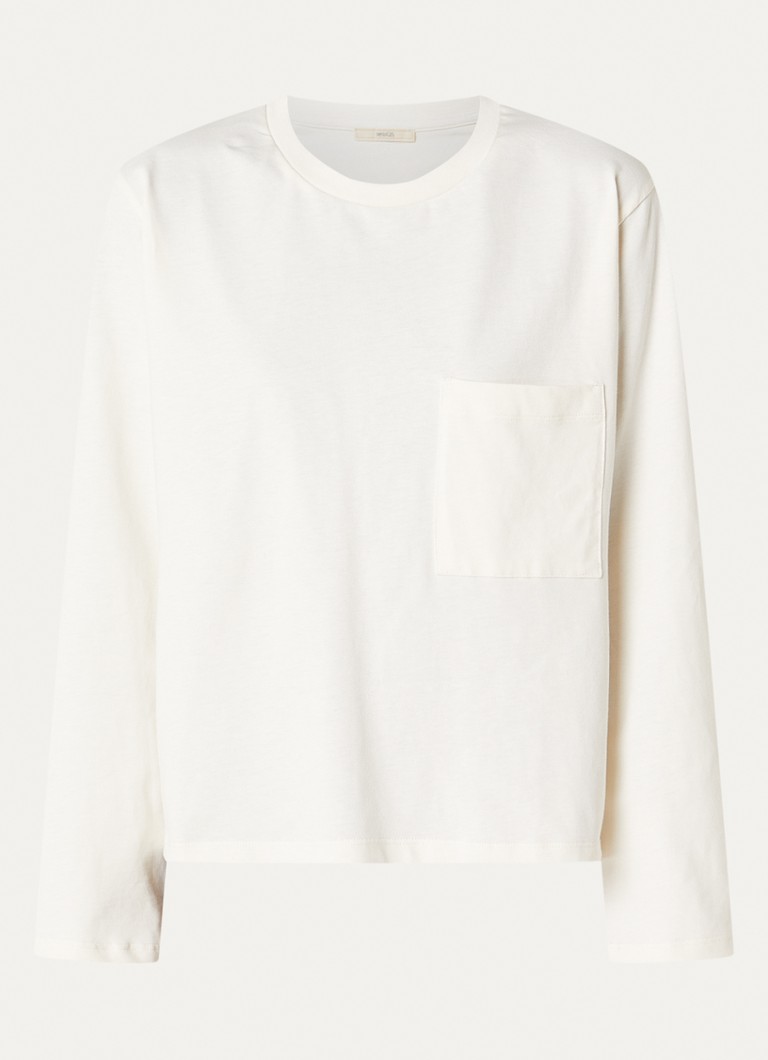 Sessùn Dames Severiano long sleeve met borstzak in de kleur Wit