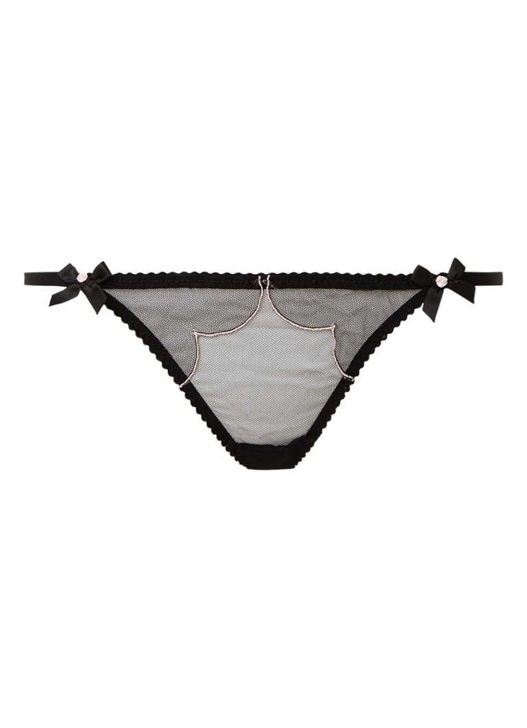 Agent Provocateur Dames Lorna string van mesh met borduring in de kleur Zwart