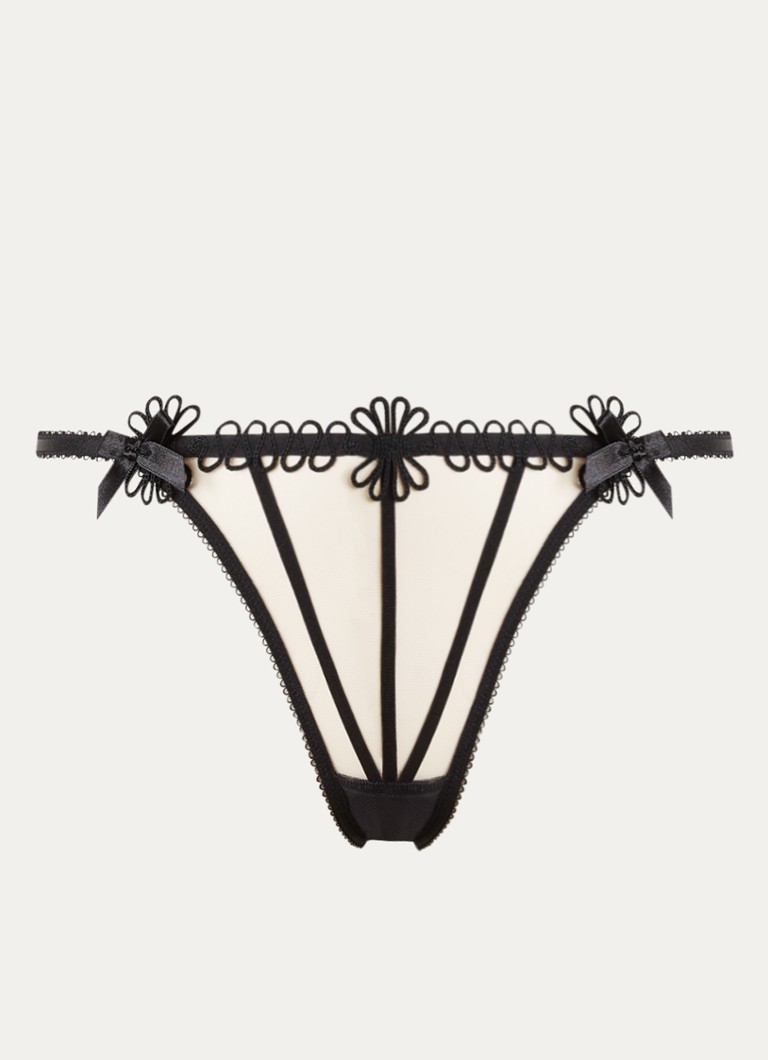 Agent Provocateur Dames Coletta slip van mesh met bloemborduring in de kleur Zwart