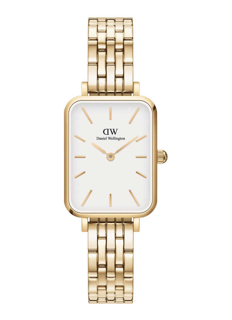 Daniel Wellington Dames Quadro Link horloge DW00100622 in de kleur Goud, maat: 26MM