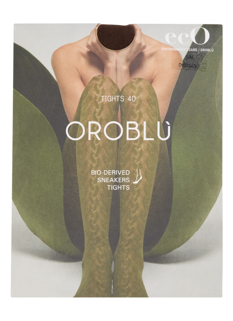 Oroblu Dames Sneakers Wave panty in 40 denier in de kleur Chocoladebruin, maat: S/M