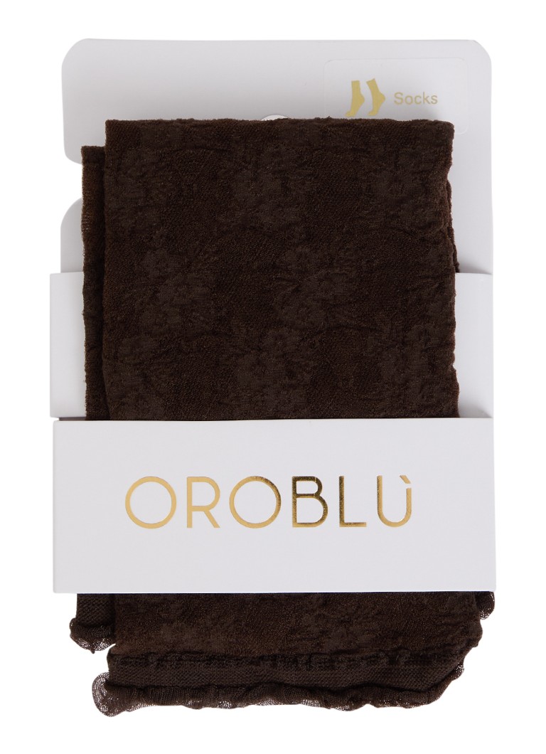 Oroblu Dames Stylish Lace panty in 30 denier in de kleur Chocoladebruin, maat: ONE SIZE