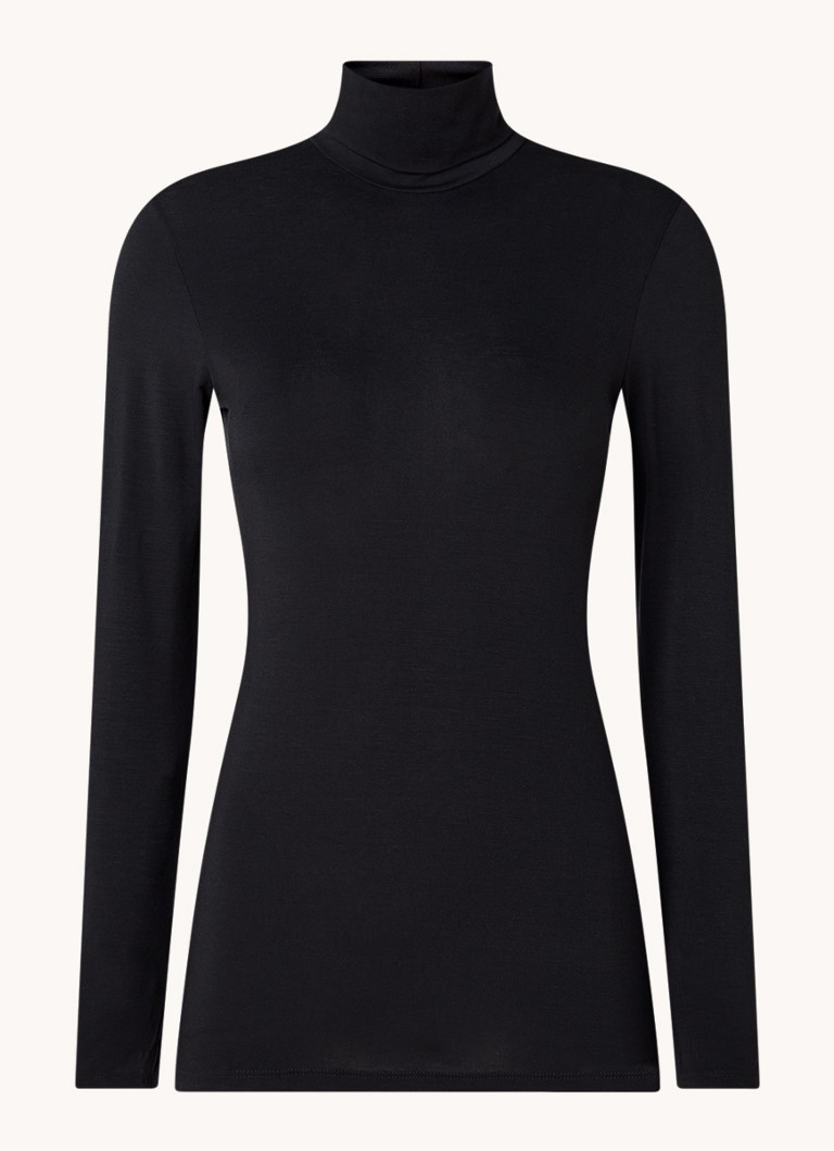 Oroblu Dames Longsleeve met col in de kleur Zwart, maat: XL