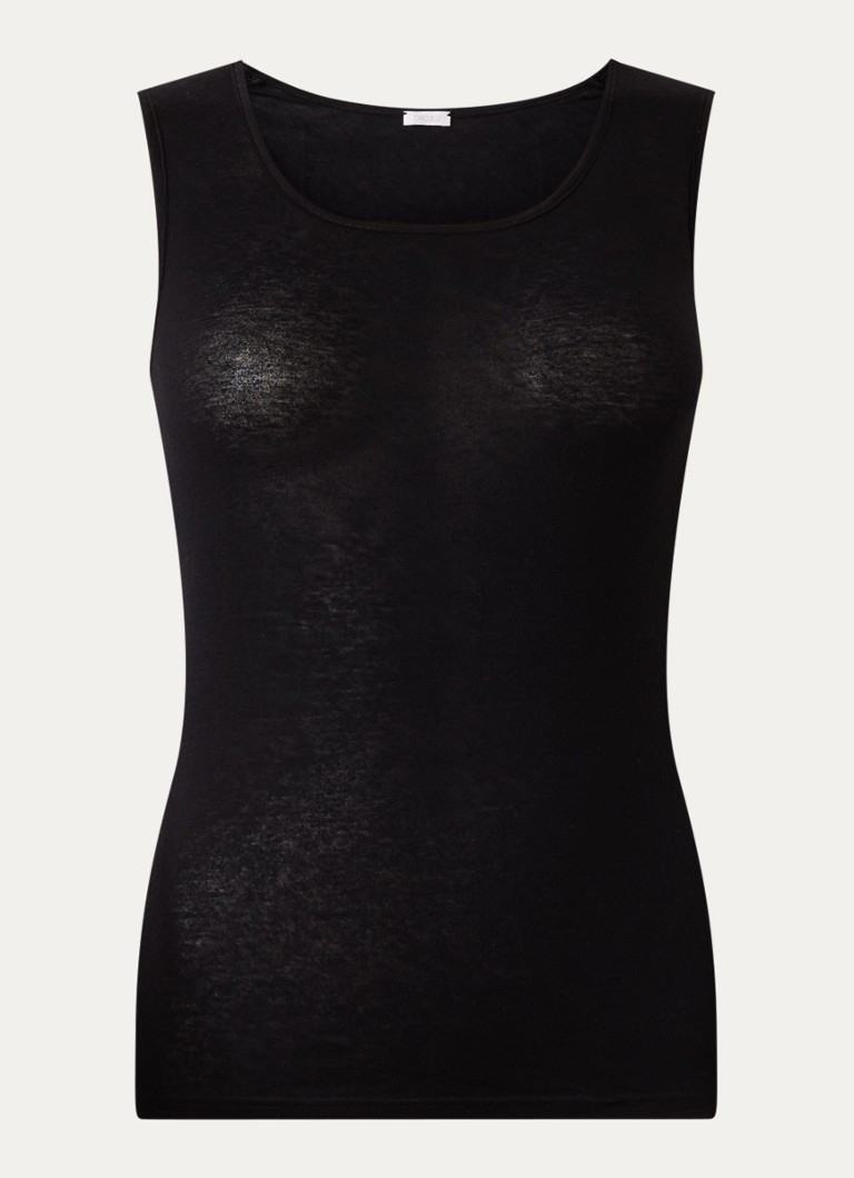Oroblu Dames Tanktop in kasjmierblend in de kleur Zwart, maat: XL