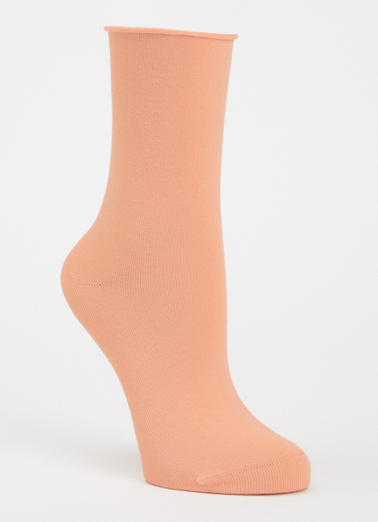 Oroblu Dames Sokken in katoenblend in de kleur Zalmroze, maat: One Size