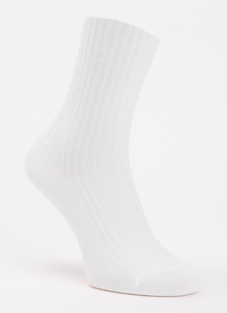Oroblu Dames Ribgebreide sokken in katoenblend in de kleur Wit, maat: One Size
