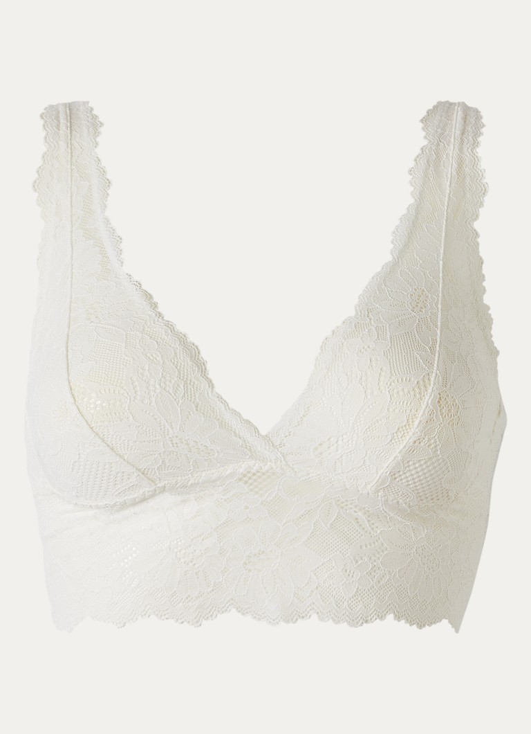 Oroblu Dames Bralette van kant in de kleur Gebroken wit, maat: L/XL