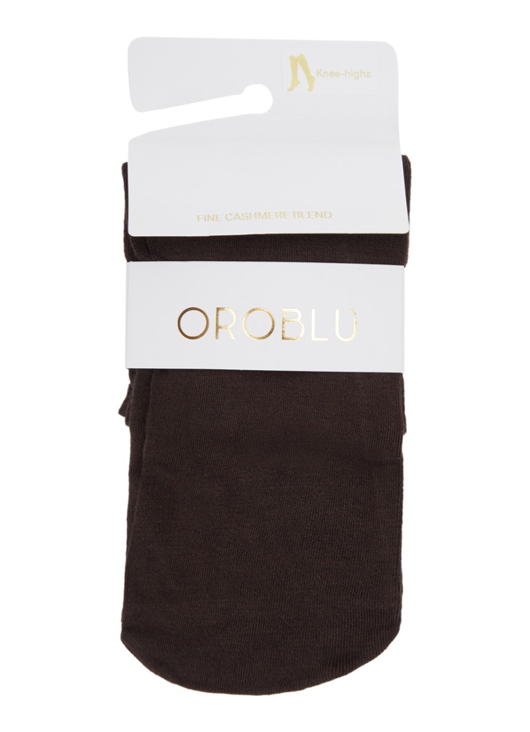 Oroblu Dames Cheryl kniekousen in kasjmierblend in de kleur Donkerbruin, maat: ONE SIZE