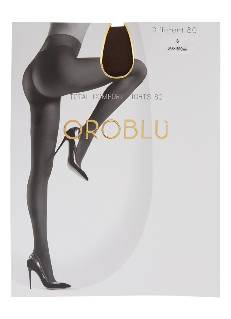 Oroblu Dames Different panty in 80 denier in de kleur Donkerbruin, maat: S