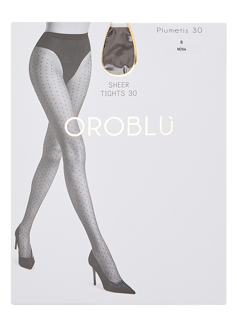 Oroblu Dames Plumetis panty in 30 denier in de kleur Donkerbruin, maat: S