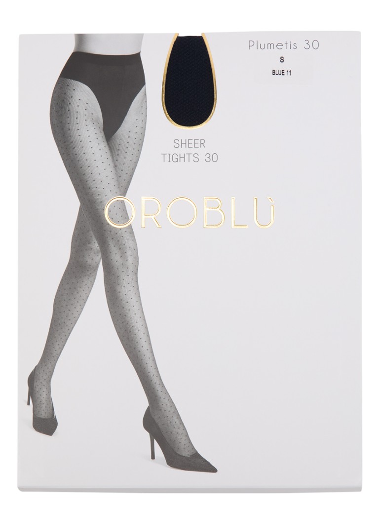 Oroblu Dames Plumetis panty in 30 denier in de kleur Donkerblauw, maat: S
