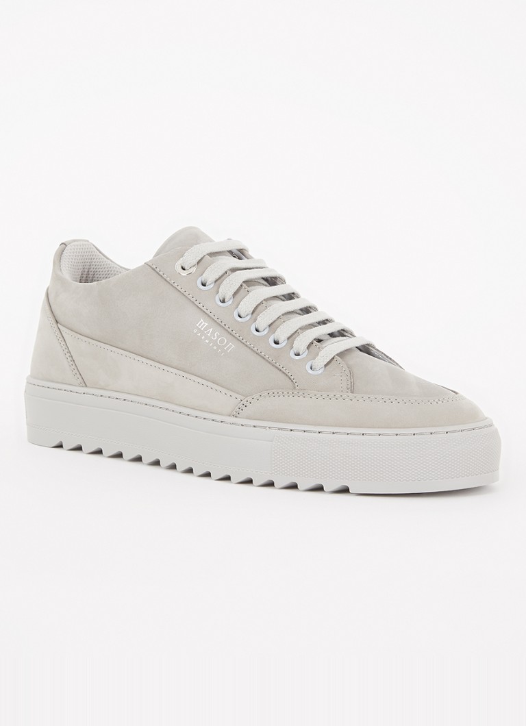 Mason Garments Heren Tia Tonale sneaker van nubuck in de kleur Lichtgrijs, maat: 43